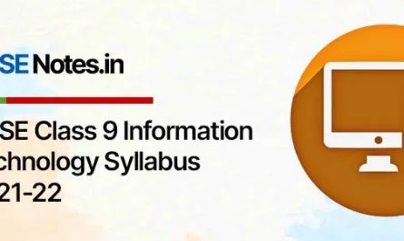 CBSE Class 9 Information Technology Syllabus 2021-22