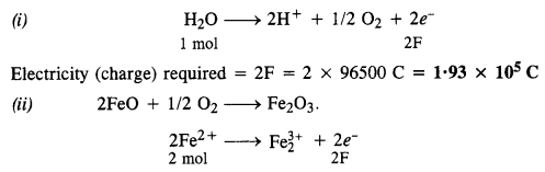 coulomb for the oxidation