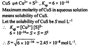 CuS in aqueous solution