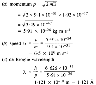 momentum, speed,Broglie wavelength