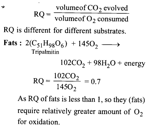 respiratory quotient