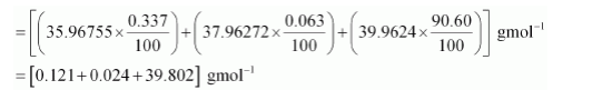 Molar mass of argon